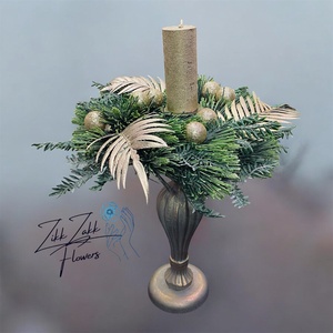 Zöldarany gyertyatartó - karácsony - adventi díszek - adventi asztaldísz - Meska.hu