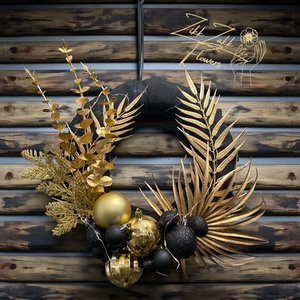 Feketearany ajtódísz karácsonyra - karácsony - adventi díszek - adventi ajtódísz - Meska.hu