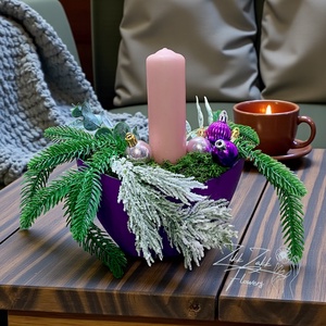 Lila Elegancia  Ünnepi Asztaldísz - karácsony - adventi díszek - adventi asztaldísz - Meska.hu