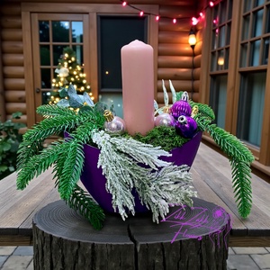 Lila Elegancia  Ünnepi Asztaldísz - karácsony - adventi díszek - adventi asztaldísz - Meska.hu