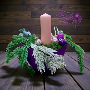 Lila Elegancia  Ünnepi Asztaldísz - karácsony - adventi díszek - adventi asztaldísz - Meska.hu