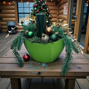 Zöld Harmónia  Ünnepi Gyertyadísz - Meska.hu