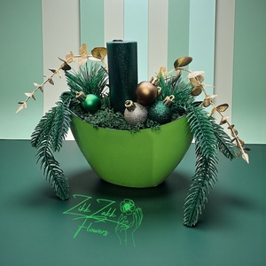 Zöld Harmónia  Ünnepi Gyertyadísz - karácsony - adventi díszek - adventi asztaldísz - Meska.hu