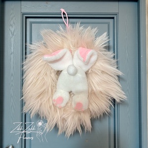 Prémes húsvéti ajtódísz lógó nyuszival - ünnepi díszek, dekorációk - húsvéti díszek és dekorációk - húsvéti ajtódísz, kopogtató - Meska.hu