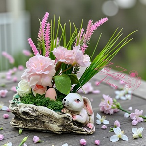 Húsvéti Nyuszi Virágkompozíció � Faág Kaspóban - ünnepi díszek, dekorációk - húsvéti díszek és dekorációk - húsvéti asztaldíszek - Meska.hu
