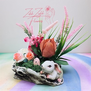 Húsvéti Nyuszi Kompozíció � Rózsás Tavaszi Dísz - Meska.hu