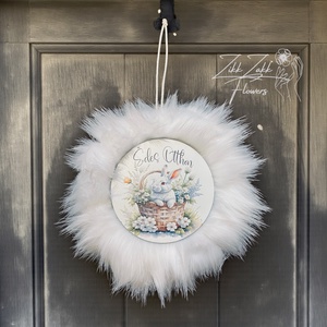 Prémium Húsvéti Ajtódísz � Édes Otthon Nyuszival, Ünnepi díszek, dekorációk, Húsvéti díszek és dekorációk, Húsvéti ajtódísz, kopogtató, , MESKA