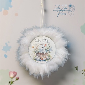 Prémium Húsvéti Ajtódísz � Édes Otthon Nyuszival - ünnepi díszek, dekorációk - húsvéti díszek és dekorációk - húsvéti ajtódísz, kopogtató - Meska.hu