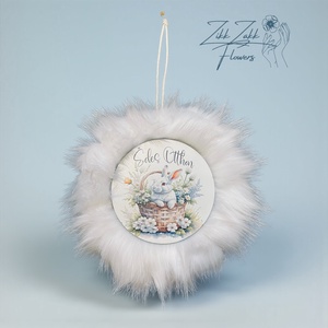 Prémium Húsvéti Ajtódísz � Édes Otthon Nyuszival - ünnepi díszek, dekorációk - húsvéti díszek és dekorációk - húsvéti ajtódísz, kopogtató - Meska.hu