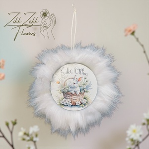 Prémium Húsvéti Ajtódísz � Édes Otthon Nyuszival - ünnepi díszek, dekorációk - húsvéti díszek és dekorációk - húsvéti ajtódísz, kopogtató - Meska.hu