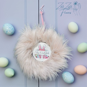 Húsvéti Ajtókopogtató � Már Vártalak Nyuszival - ünnepi díszek, dekorációk - húsvéti díszek és dekorációk - húsvéti ajtódísz, kopogtató - Meska.hu