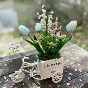 Vintage Biciklis Virágtartó � Tavaszi Kompozíció - ünnepi díszek, dekorációk - húsvéti díszek és dekorációk - húsvéti asztaldíszek - Meska.hu