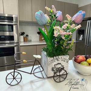 Vintage Kerékpáros Virágdísz � Tulipános Dekor, Otthon & Életmód, Dekoráció, Asztal és polc dekoráció, Asztaldísz, , MESKA