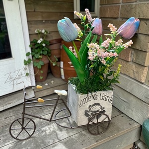 Vintage Kerékpáros Virágdísz � Tulipános Dekor - otthon & életmód - dekoráció - asztal és polc dekoráció - asztaldísz - Meska.hu