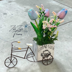 Vintage Kerékpáros Virágdísz � Tulipános Dekor - otthon & életmód - dekoráció - asztal és polc dekoráció - asztaldísz - Meska.hu