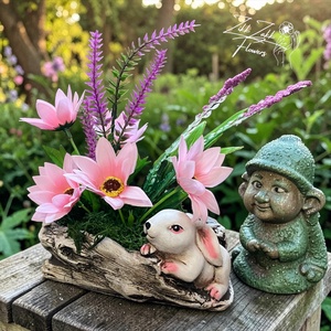 Nyuszis Tavaszi Virágkompozíció - otthon & életmód - dekoráció - asztal és polc dekoráció - asztaldísz - Meska.hu