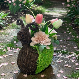 Csiga Kaspós Tulipános Tavaszi Virágkompozíció - otthon & életmód - dekoráció - asztal és polc dekoráció - asztaldísz - Meska.hu