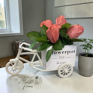 Barack Rózsás Biciklis Dekor Kompozíció - otthon & életmód - dekoráció - asztal és polc dekoráció - asztaldísz - Meska.hu