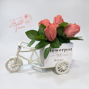 Barack Rózsás Biciklis Dekor Kompozíció - Meska.hu