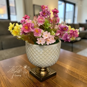 Krém Talpas Tavaszi Virágkompozíció - otthon & életmód - dekoráció - asztal és polc dekoráció - asztaldísz - Meska.hu