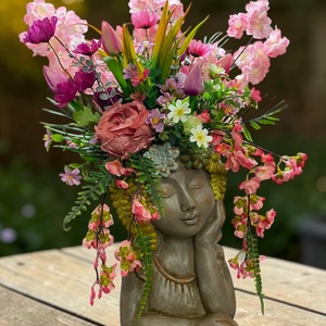 Virágos női fej szobor � romantikus örök virág kompozíció - otthon & életmód - dekoráció - asztal és polc dekoráció - asztaldísz - Meska.hu