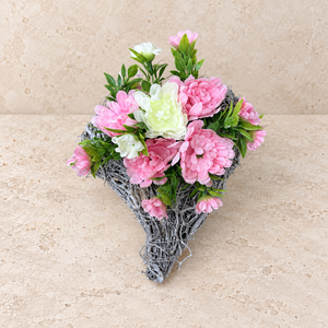 RÓZSASZÍN SZÍV ALAKÚ SÍRDÍSZ � 25 � 15 CM - Meska.hu