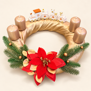 Karácsonyi kisvonat � pezsgőszínű adventi koszorú - Meska.hu