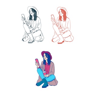 Egyedi vonalrajz karakterportré, Művészet, Grafika & Illusztráció, Digitális, Fotó, grafika, rajz, illusztráció, MESKA