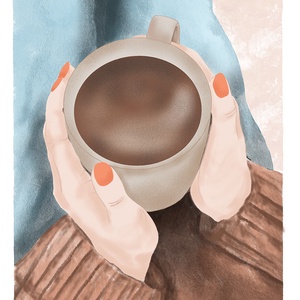 Kávé chill - digitális akvarell nyomat - művészet - grafika & illusztráció - digitális - Meska.hu