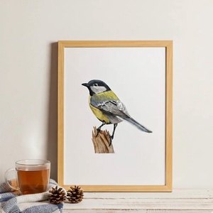 Téli ének � Akvarell hatású kék cinege art print / nyomat - művészet - grafika & illusztráció - művészi nyomat - Meska.hu