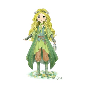 Tavasztündér � Akvarell hatású gyerekszoba falikép - Meska.hu