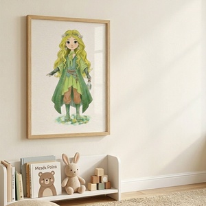 Tavasztündér � Akvarell hatású gyerekszoba falikép - művészet - grafika & illusztráció - művészi nyomat - Meska.hu