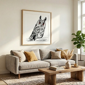 Bagoly grafika, falikép - művészet - grafika & illusztráció - művészi nyomat - Meska.hu