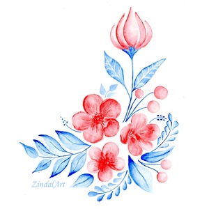 Virág illusztráció, digitális letöltés, Művészet, Grafika & Illusztráció, Művészi nyomat, Festészet, MESKA