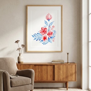 Virág illusztráció, digitális letöltés - művészet - grafika & illusztráció - művészi nyomat - Meska.hu