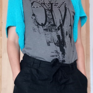 Türkiz veddfelke - ruha & divat - női ruha - bolero - Meska.hu