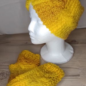 Napfény gyapjú szett - ruha & divat - sál, sapka, kendő - fejpánt - Meska.hu