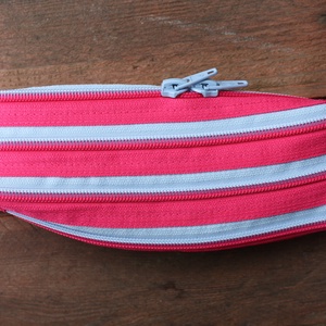 tolltartó  pink-világoskék cipzárspirálból, Otthon & Életmód, Papír, írószer, Tolltartó & Ceruzatekercs, Varrás, MESKA