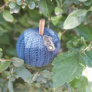 Kék színű horgolt  tök. - diy (csináld magad) - szabásminta, útmutató - horgolási minta - Meska.hu