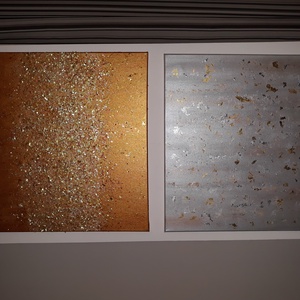 Silver and Gold -  Modern Absztrakt Festmény - művészet - festmény - festmény vegyes technika - Meska.hu