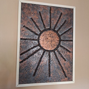 CoffeeSun - Modern Absztrakt Festmény, Otthon & Életmód, Dekoráció, Kép & Falikép, 3d képek, Festészet, Festett tárgyak, MESKA