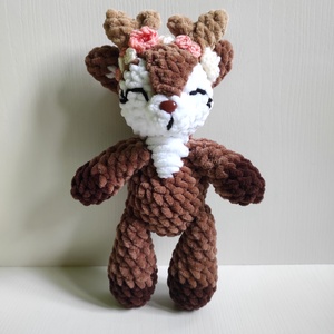 Horgolt rénszarvas virágokkal amigurumi - játék & sport - plüssállat & játékfigura - más figura - Meska.hu