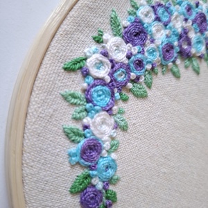 Hímzett kép - Holdfény virágai - művészet - textilkép - egyéb - Meska.hu