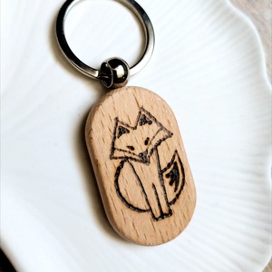 Róka, Táska & Tok, Kulcstartó & Táskadísz, Kulcstartó, Gravírozás, pirográfia, MESKA