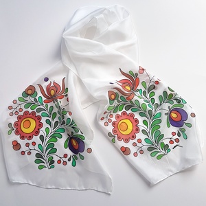 Kézzel festett SELYEMSÁL, magyar népművészet, palóc, felvidéki, virág és levél körminta, színes, fekete és fehér - ruha & divat - sál, sapka, kendő - sál - Meska.hu Kézzel festett SELYEMSÁL, magyar népművészet, palóc, felvidéki, virág és levél körminta, színes, fekete és fehér - ruha & divat - sál, sapka, kendő - sál - Meska.hu