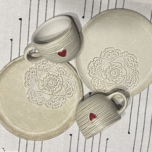 Kerámia reggeliző szett - Meska.hu