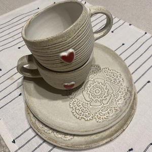 Kerámia reggeliző szett - otthon & életmód - konyhafelszerelés, tálalás - tálalás - bögre & csésze - Meska.hu