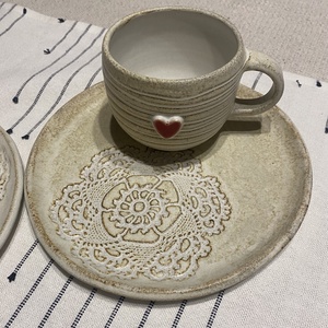 Kerámia reggeliző szett - otthon & életmód - konyhafelszerelés, tálalás - tálalás - bögre & csésze - Meska.hu