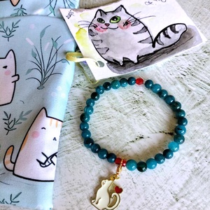 Szeretem a cicám / I  my cat ásványkarkötő szett - ékszer - karkötő - ásványkarkötő - Meska.hu