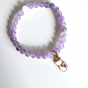 Lady Lavender cicás ásványkarkötő , Ékszer, Karkötő, Ásványkarkötő, Ékszerkészítés, MESKA